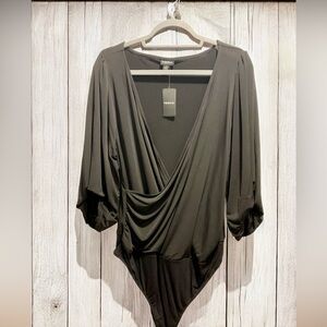 TORRID Black Wrap Top Bodysuit